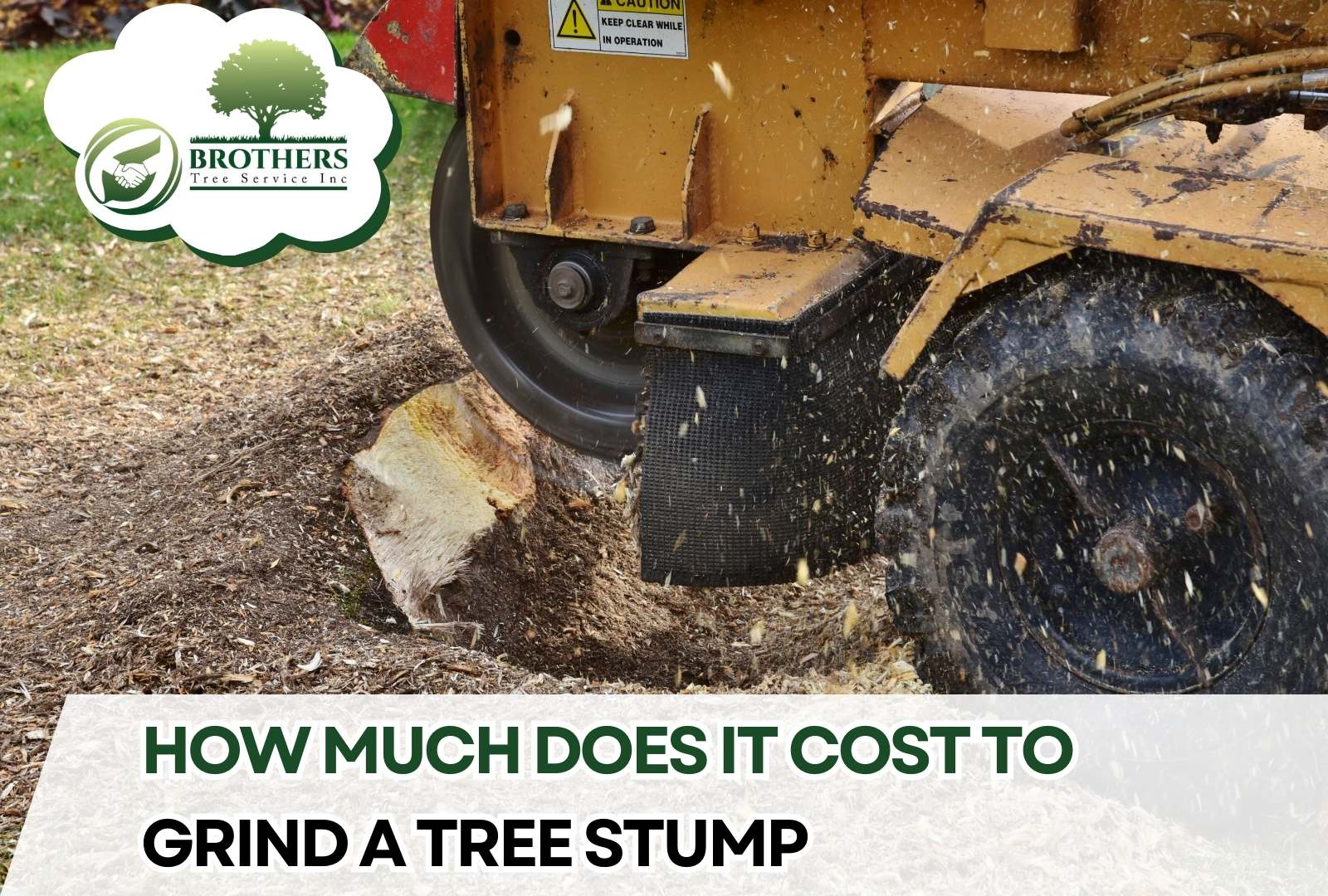 Operating stump grinding equipment in a residential yard