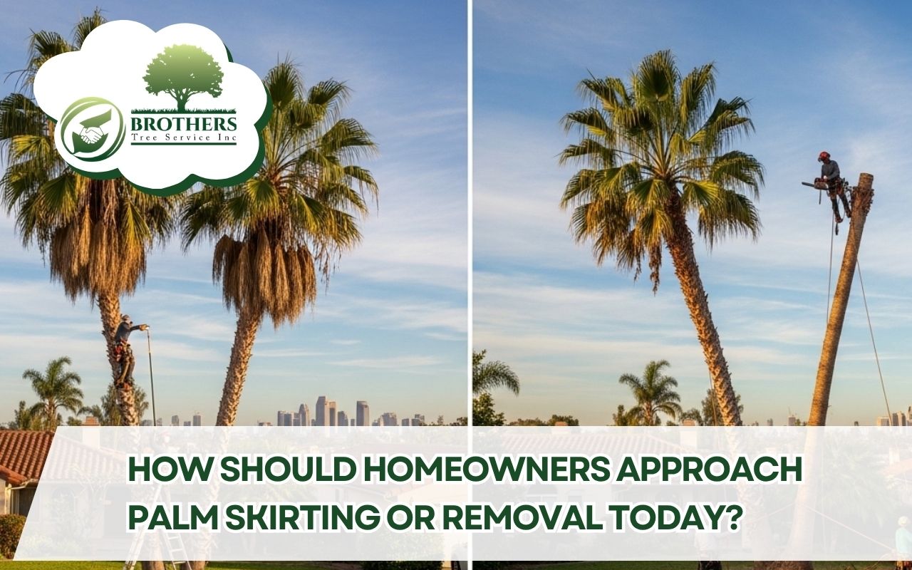 palm skirting vs removal decision in San Diego for a residential yard